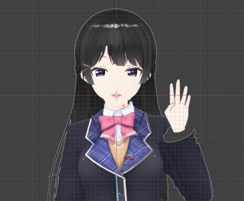キャラクターモデルの顔以外を確認している画面