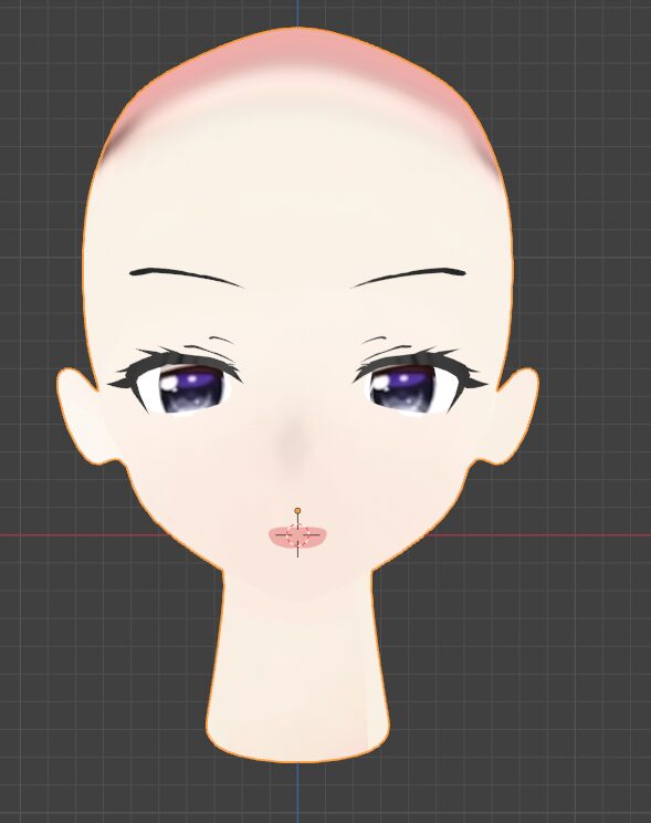 Blenderで初めて作ったキャラクターモデルの正面