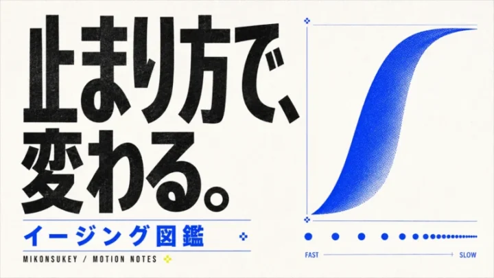 止まり方で、変わる。イージング図鑑|加減速を表す曲線と間隔の図柄
