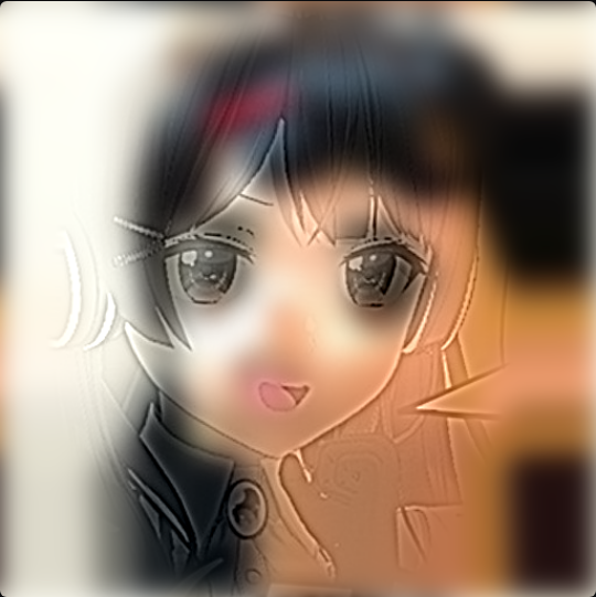 近くで見ると月ノ美兎の線が見え、全体はぼんやり謎ノ美兎の形になっている画像